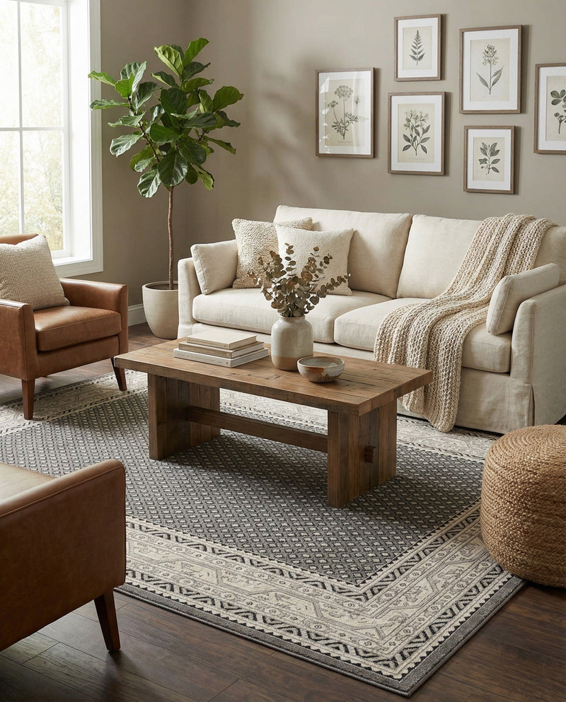 Soho Elegance Collection Area Rug -  Mercer (Gray) Rectangle Gray  lifestyle 19