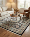 Persian Elegance Collection Area Rug -  Hamedan (Navy Blue) Square Navy Blue  lifestyle 82