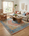 Savannah Threads Collection Area Rug - Charleston Square Orange Yellow  lifestyle 49