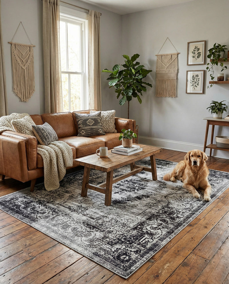 Copenhagen Comfort Collection Area Rug -  Roskilde Rectangle Gray  lifestyle 33