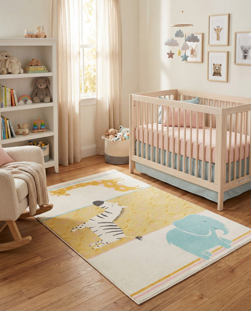 Wonder Tykes Collection Area Rug -  Wonderland Rectangle Ivory  lifestyle 14