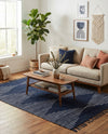Thar Cotton Collection Area Rug - Jaisalmer (Navy Blue) Rectangle Navy Blue  lifestyle 19