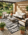 Urban Terrace Collection Area Rug -  Queens Rectangle Black and White  lifestyle 18