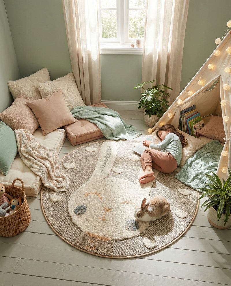 Wonder Tykes Collection Area Rug -  Blisswood Round Peach Blossom  lifestyle 54