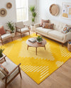 Seychelles Stripes Collection Area Rug - Mahe (Yellow) Square Yellow  lifestyle 48