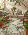 Seaside Blooms Collection Area Rug -  Tropic Oval Multi  lifestyle 36