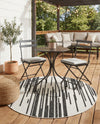Urban Terrace Collection Area Rug -  Riverside Round Black and White  lifestyle 63