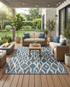 Coastal Terrace Collection Area Rug -  Tidepool Rectangle Blue  lifestyle 12