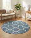 Savannah Pergola Collection Area Rug - Arbor (Navy Blue) Round Navy Blue  lifestyle 88