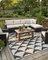 Urban Terrace Collection Area Rug -  Gramercy Rectangle Black and White  lifestyle 4