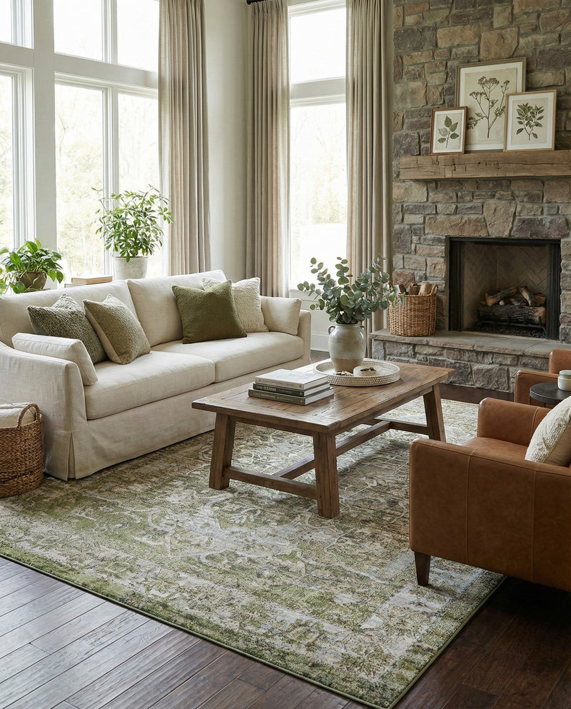 Savannah Soiree Collection Area Rug -  Everglade (Green) Rectangle Green  lifestyle 8