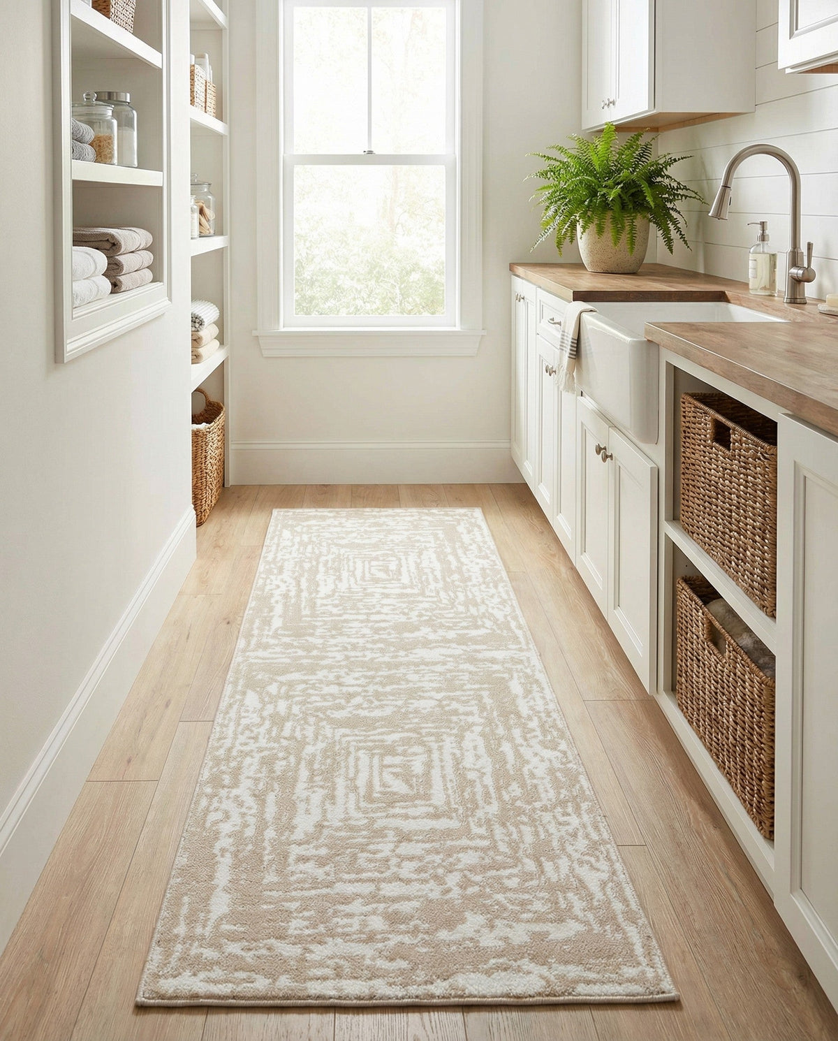 Sanctuary Retreat Collection Area Rug -  Asylum Runner White Bone  lifestyle 157
