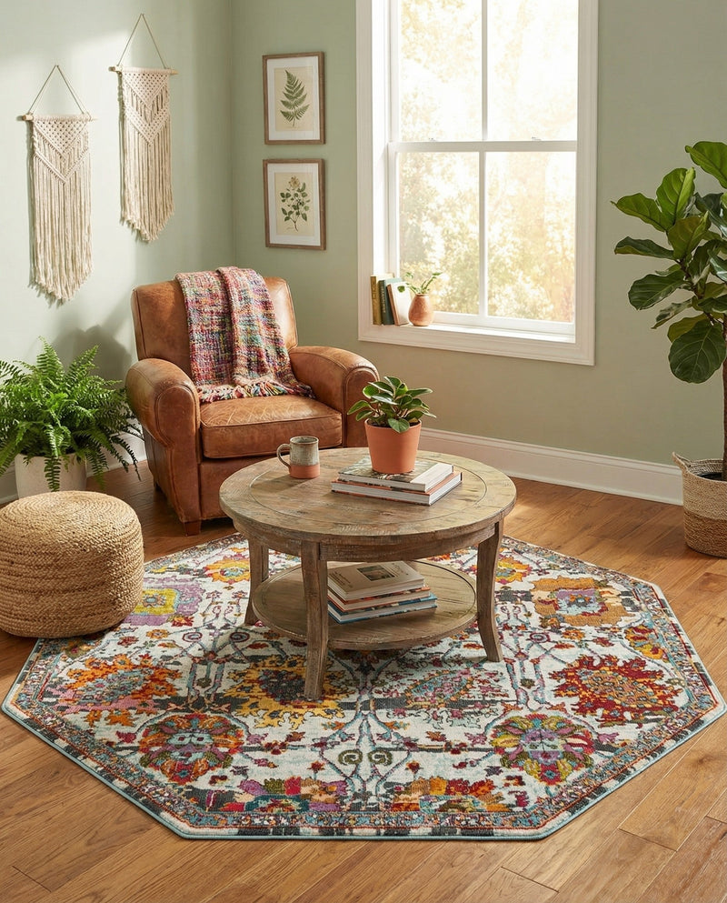 Arcadia Rugs Collection Area Rug -  Elysium Octagon Multi  lifestyle 71