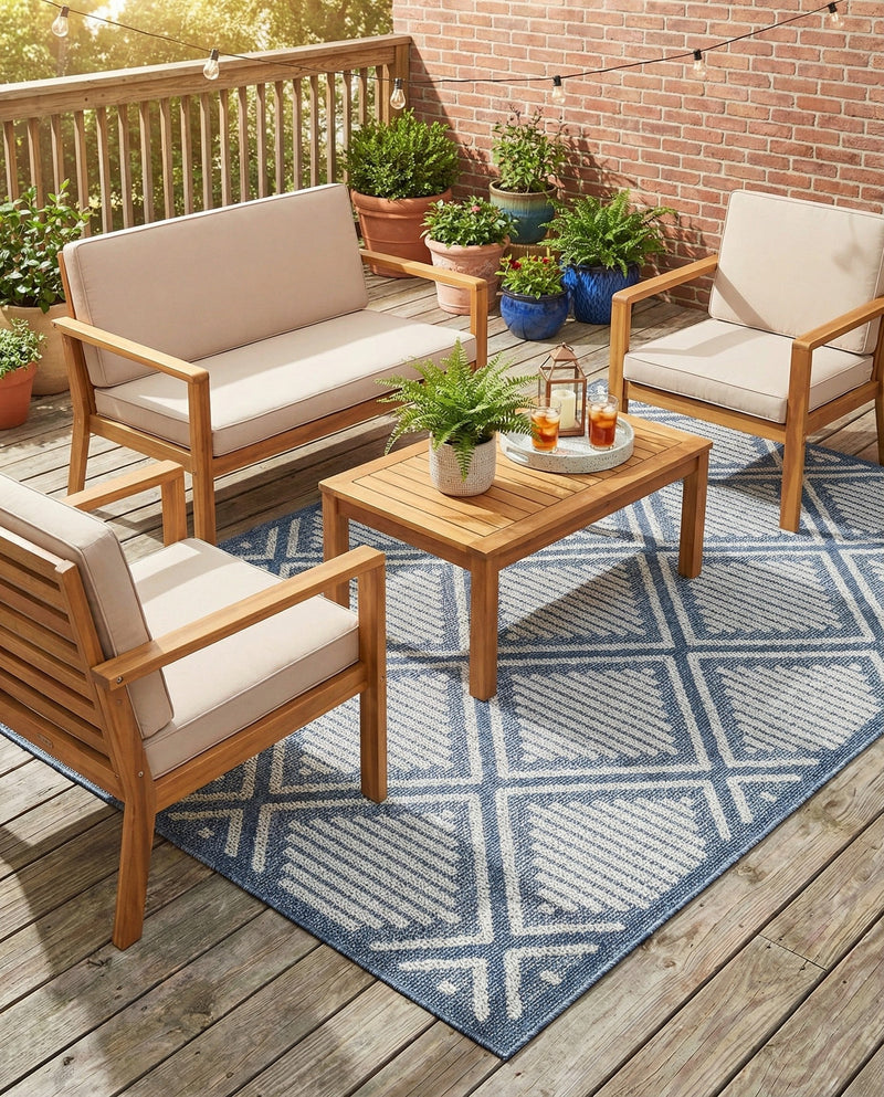 Savannah Pergola Collection Area Rug -  Eden Rectangle Navy Blue  lifestyle 15