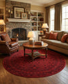 Samarkand Elegance Collection Area Rug -  Samanid Round Red  lifestyle 29