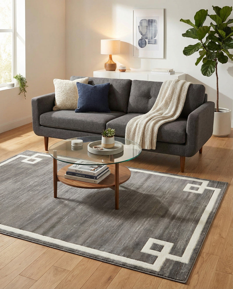 Metro Heights Collection Area Rug -  Bronx Rectangle Gray  lifestyle 29