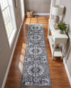 Baroque Era Collection Area Rug - Versailles (Dark Gray) Runner Dark Gray  lifestyle 18