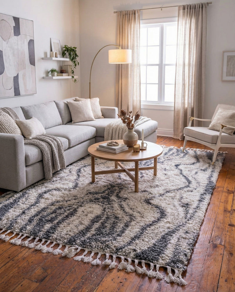 Cozy Cove Shag Collection Area Rug -  Seabreeze Rectangle Gray  lifestyle 19