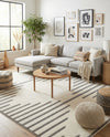 Monochrome Collection Area Rug -  Ash Rectangle Ivory White  lifestyle 19