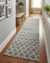 Lattice Gardens Collection Area Rug -  Bloomfield (Dark Gray) Runner Dark Gray  lifestyle 72