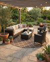 Savannah Pergola Collection Area Rug - Arbor (Brown) Round Brown  lifestyle 46