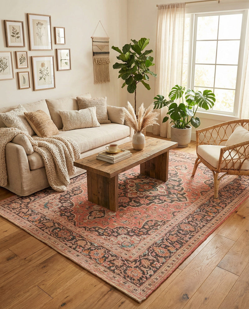 Savannah Threads Collection Area Rug -  Chihuahuan Rectangle Red  lifestyle 16