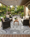 Patio Heritage Collection Area Rug -  Asheville Rectangle White and Black  lifestyle 6