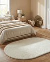 Cozy Comfort Shag Collection Area Rug - Haven (White) Oval White  lifestyle 47