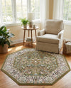 Persian Elegance Collection Area Rug -  Kerman (Green) Octagon Green  lifestyle 38