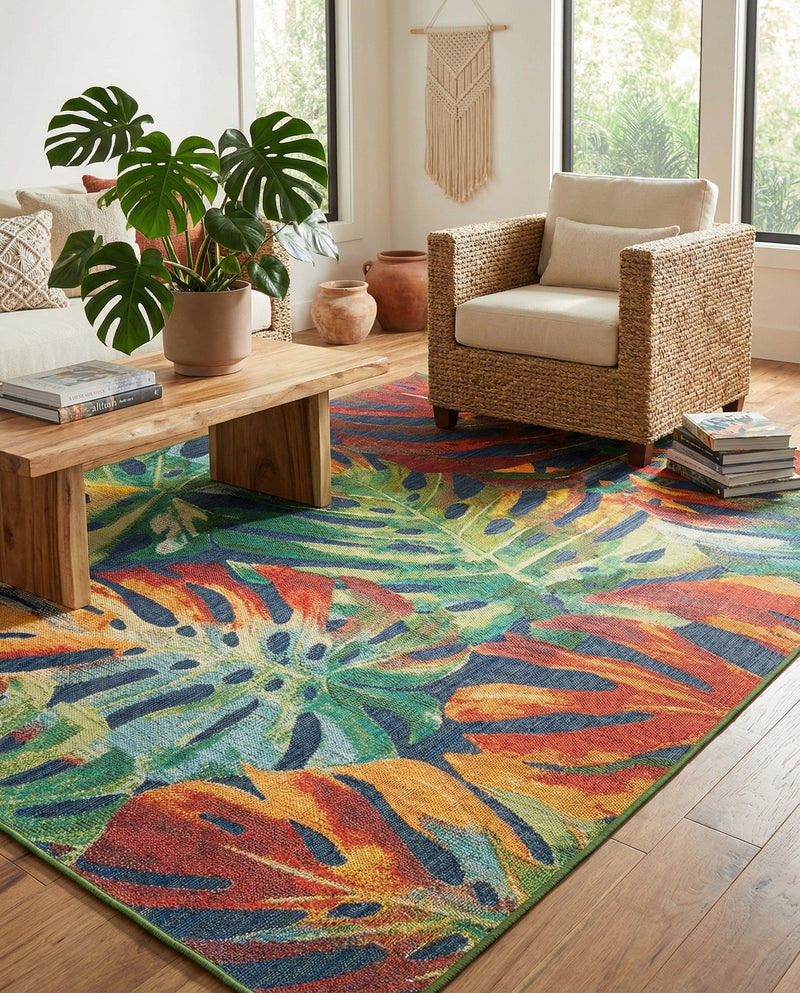 Coastal Terrace Collection Area Rug -  Pier Rectangle Multi  lifestyle 26