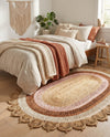 Woven Seaside Jute Collection Area Rug - Coastalhaven (Natural White Orange Pink) Oval Natural White Orange Pink  lifestyle 22