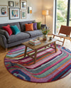 Chromatic Oasis Collection Area Rug -  Dapple Round Multi  lifestyle 46