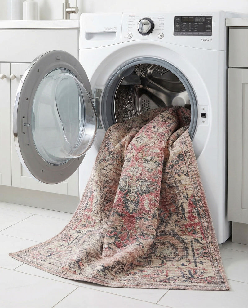 Vintage Memories Collection Area Rug - Echoes Rectangle Beige pink  lifestyle 9