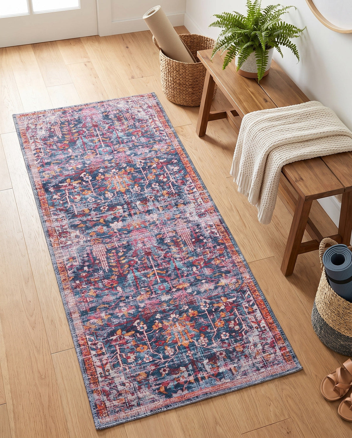 Zahara Oasis Collection Area Rug -  Nador Runner Navy Blue  lifestyle 98