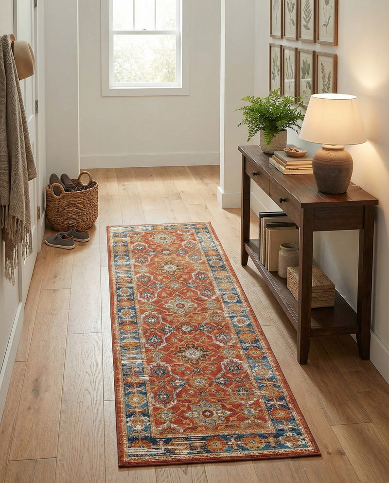Patio Heritage Collection Area Rug -  Eden Runner Antique Red  lifestyle 65