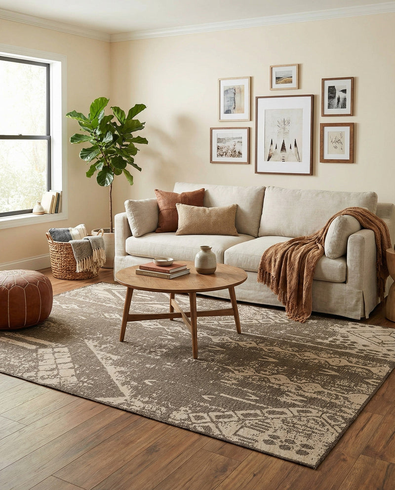 Sahara Sands Collection Area Rug -  Berenice Rectangle Natural and Brown  lifestyle 14