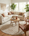 Marrakech Lattice Collection Area Rug - Medina (Beige) Round Beige  lifestyle 23