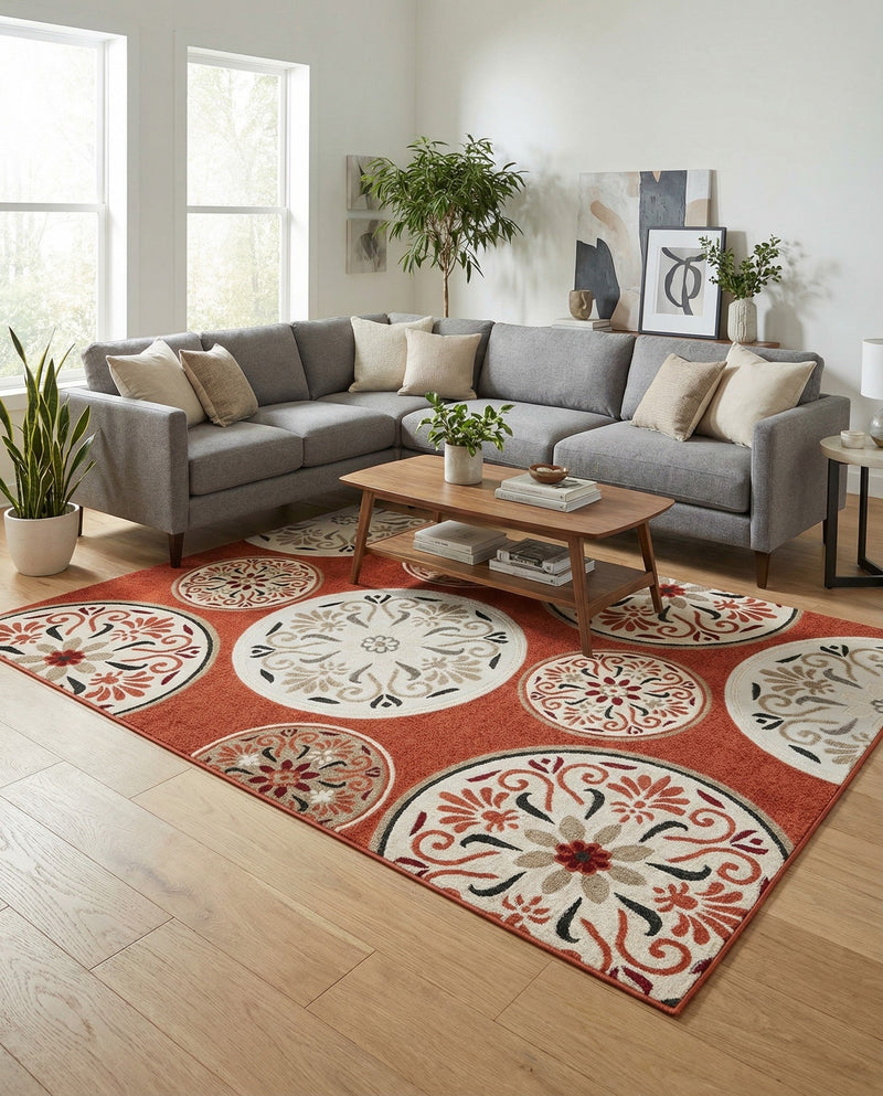 Urban Terrace Collection Area Rug -  Deck Rectangle Terracotta  lifestyle 25