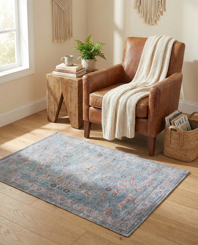 Zahara Oasis Collection Area Rug -  Marrakech Rectangle Blue  lifestyle 15