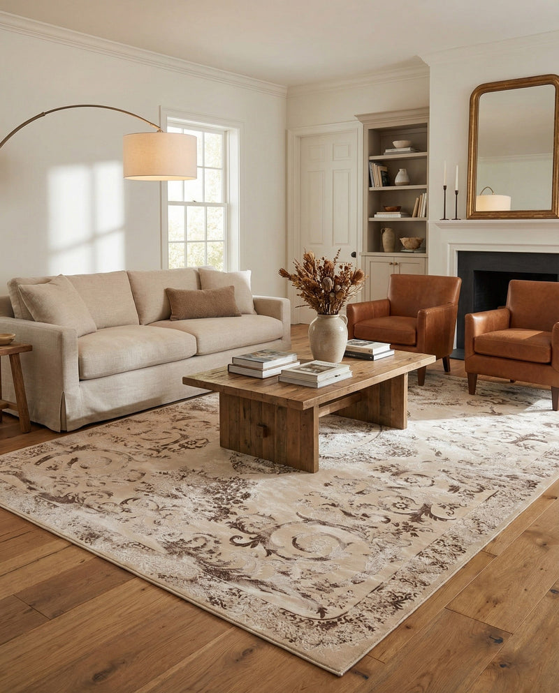 Bloomsbury Elegance Collection Area Rug - Mayfair Rectangle Beige  lifestyle 65