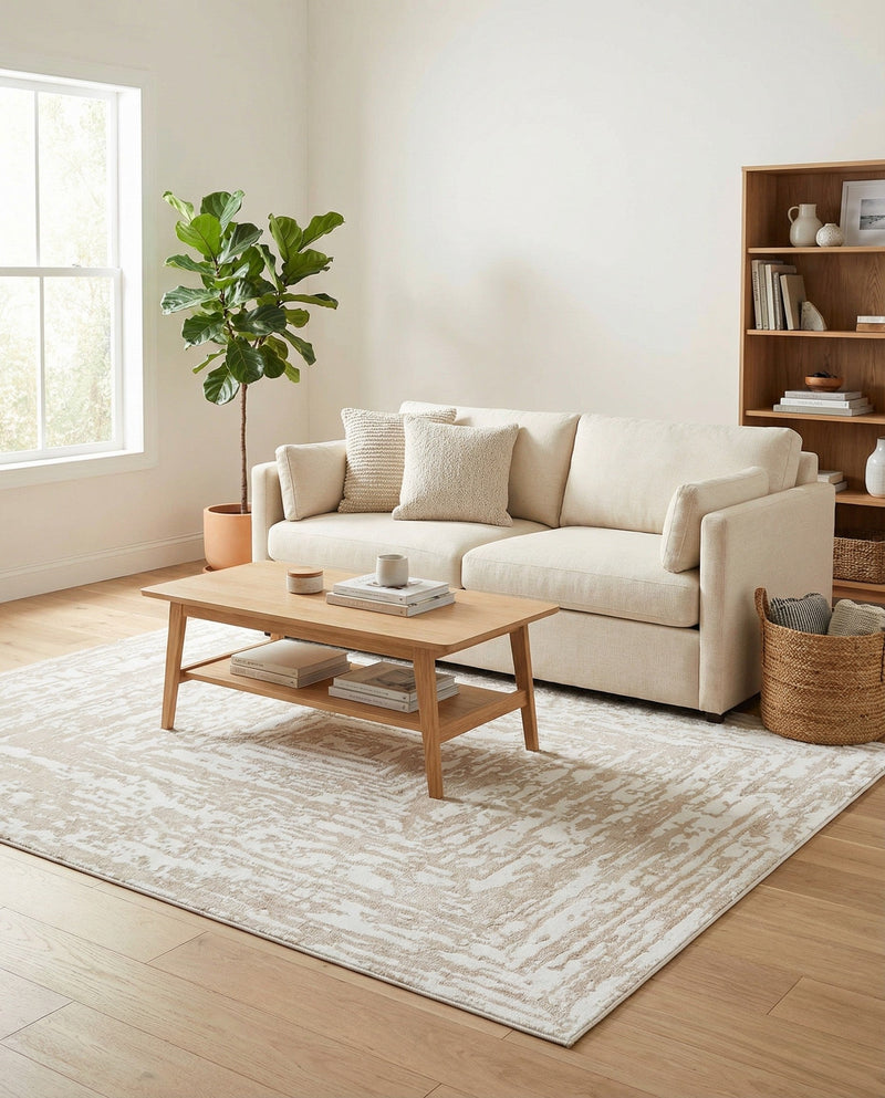 Sanctuary Retreat Collection Area Rug -  Asylum Rectangle White Bone  lifestyle 9