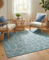 Savannah Escape Collection Area Rug -  Rainforest Rectangle Light Aqua  lifestyle 41