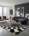 Cyclone Wool Collection Area Rug - Tornado Rectangle Black and White  lifestyle 7
