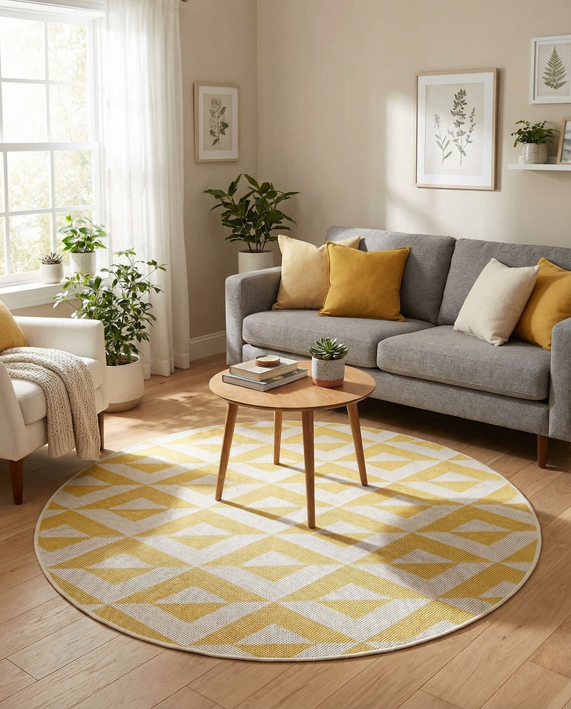 Urban Oasis Rugs Collection Area Rug -  Highrise (Yellow) Round Yellow  lifestyle 51