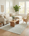 Marrakesh Lattice Collection Area Rug - Casablanca (Ivory Aqua) Rectangle Ivory Aqua  lifestyle 13
