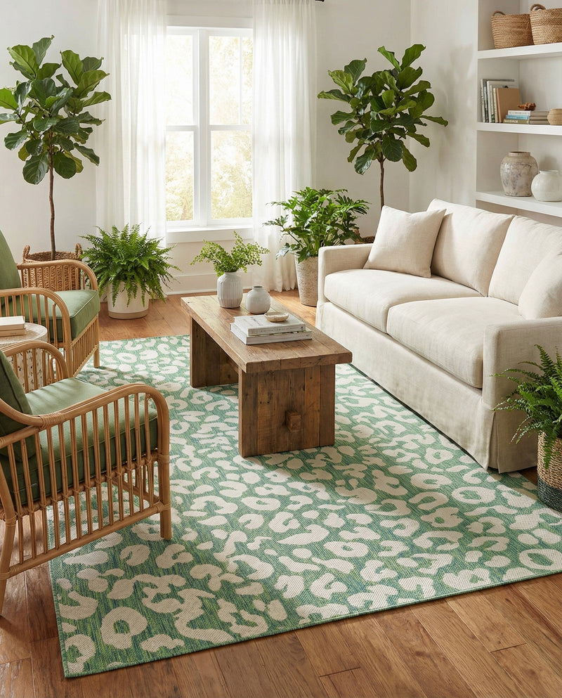 Savannah Escape Collection Area Rug -  Amazon (Green Blue) Rectangle Green Blue  lifestyle 13