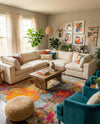 Colorburst Oasis Collection Area Rug -  Spectrum Square Multi  lifestyle 74