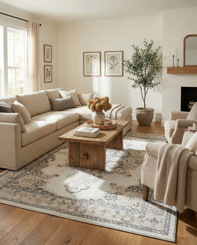Beverly Grove Collection Area Rug -  Fairfax (Ivory) Rectangle Ivory  lifestyle 20