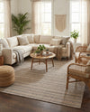 Seaside Stripes Collection Area Rug -  Boardwalk (Natural) Rectangle Natural  lifestyle 8