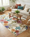 Meadow Breeze Collection Area Rug -  Petal Rectangle Ivory  lifestyle 9